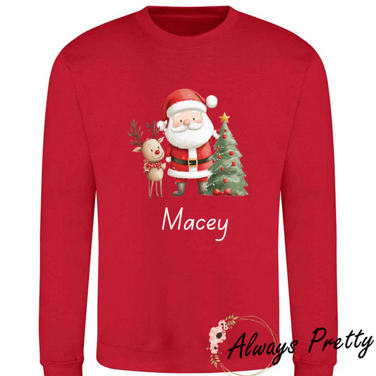 Personalised Santa and Reindeer Jumper