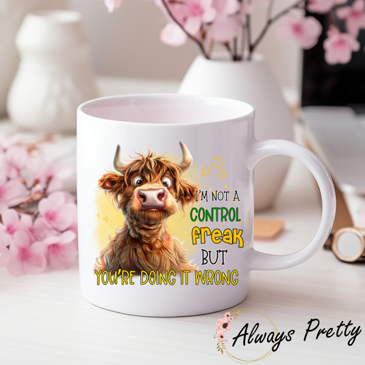 Control Freak Funny Cow Mug