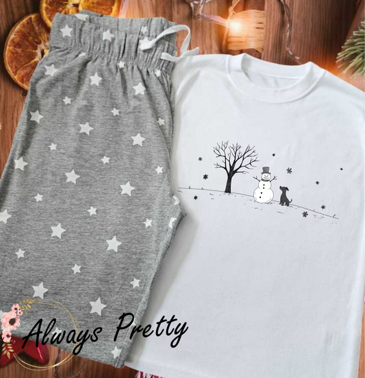 Snowman & Dog Long Sleeve Pjs