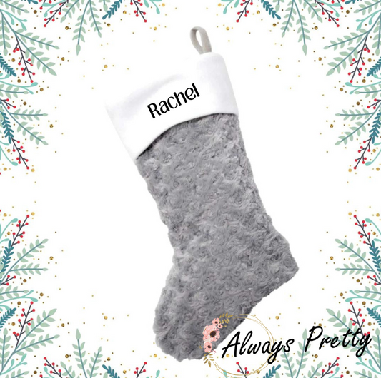 Personalised Stocking (Grey & Red)