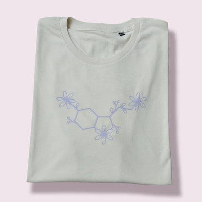 Serotonin Floral Design (With Extra Image On the Back) Tee